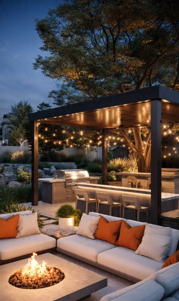 Modern luxury swimming pool design and landscaping in Dubai